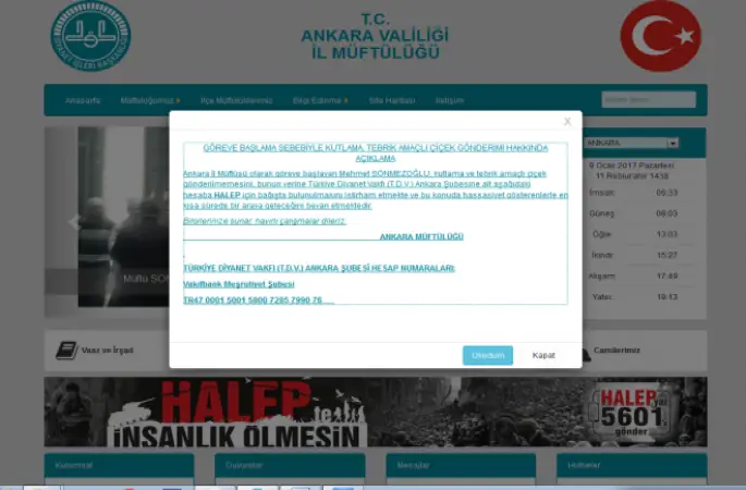 Müftü Sönmezoğlu'dan  Çiçek Yerine Halep'e Yardım Edin,Talebi