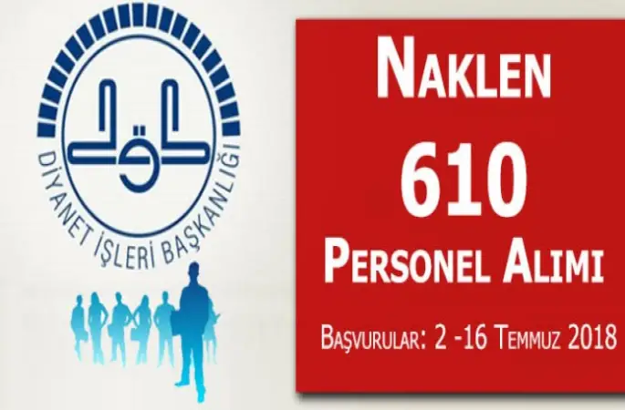 Diyanet ,610 Personel Alımı Yapacak