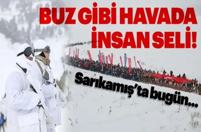 Soğuğa ve kara aldırış etmeyen binlerce kişi Sarıkamış Şehitleri'ni anmak için yürüdü