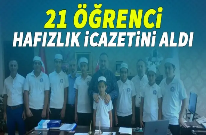Adıyaman'da 21 öğrenci hafızlık icazetini aldı