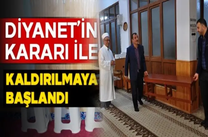 İslahiye'de Camilerde oturaklar kaldırılmaya başlandı