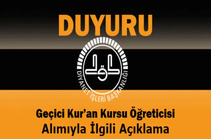 Diyanet'ten Geçici öğretici görevlendirme açıklaması