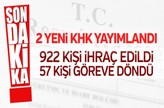 Yeni iki KHK Resmi Gazete'de yayımlandı