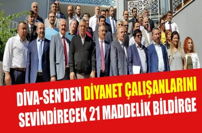 DİVA-SEN’den Diyanet Çalışanlarını Sevindirecek 21 Maddelik Bildirge