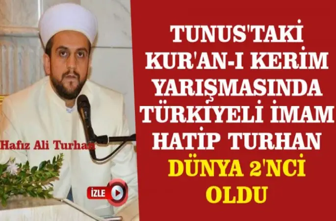 Tunus'taki Kur'an-ı Kerim Yarışmasında Türk İmam Turhan Dünya 2'nci Oldu