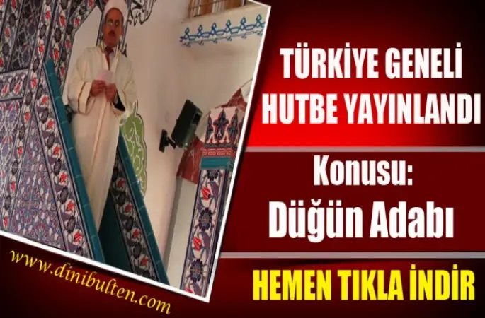Cuma Hutbesi,Düğün Adabı