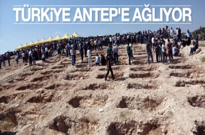Gaziantep'teki terör saldırısında hayatını kaybedenler toprağa verildi.