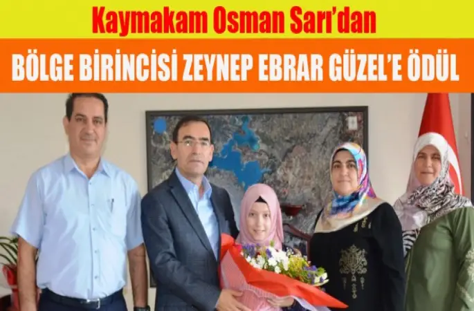 Kaymakam Sarı’dan Bölge Birincisine Ödül
