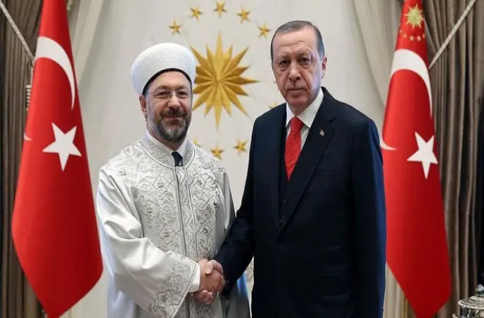 Cumhurbaşkanı Erdoğan, Diyanet İşleri Başkanı Erbaş'ı kabul etti.