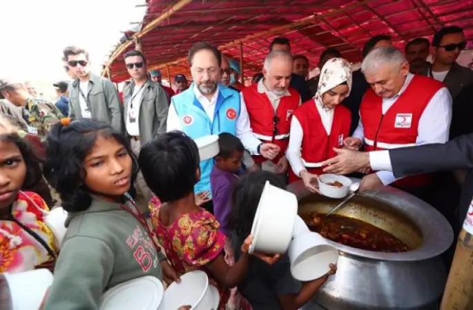 Erbaş, Arakanlı Müslümanlarla buluştu
