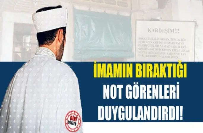 İmamın cami kapısına astığı yazı duygulandırdı!