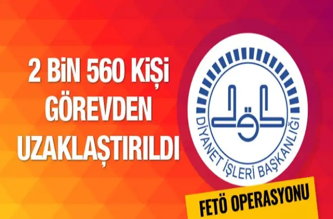 Diyanet'te FETÖ, soruşturması,3 bin 672 personel açığa alındı.