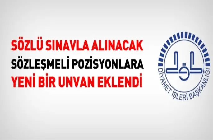 Sözlü Sinavina Vaizlik Ünvanıda eklendi