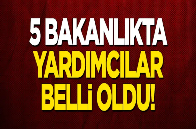 5 bakanlıkta yardımcılar belli oldu!