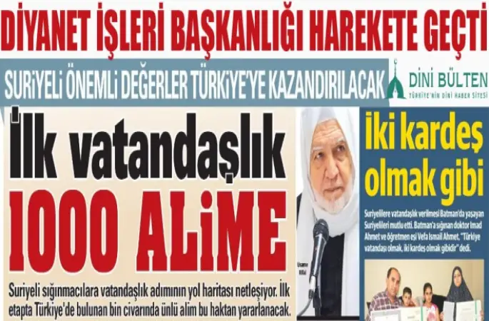 İlk Vatandaşlık 1000 Suriyeli Alime