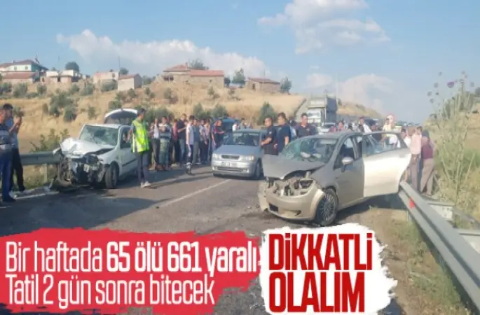 Bayram tatilinde acı bilanço,65 ölü, 661 yaralı