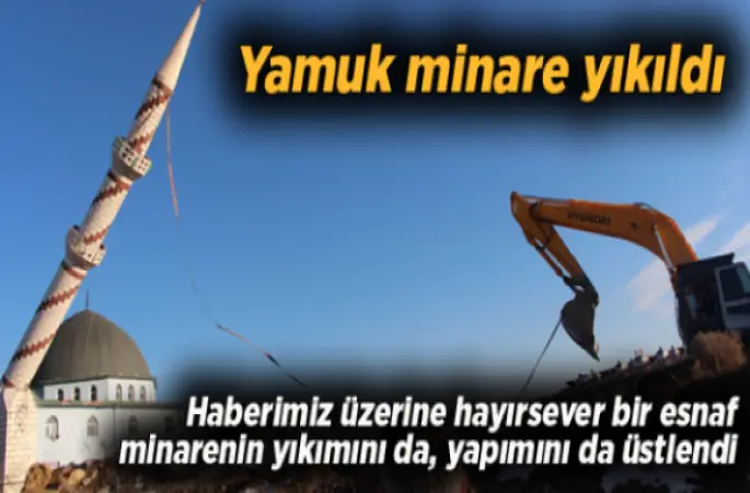 Dursun Fakıh  Camii'nin minaresi böyle yıkıldı