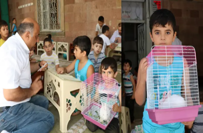 Kuran öğrenmeye tavşanıyla geliyor