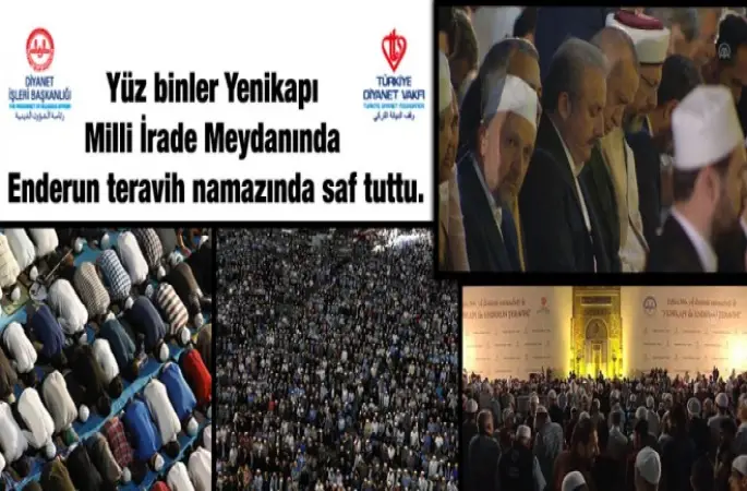 Yenikapı’da Enderun teravih namazında yüzbinlerce kişi saf tuttu