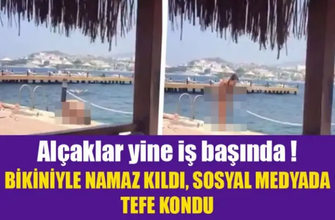 Bikiniyle namaz kıldı, Sosyal medyada tefe kondu