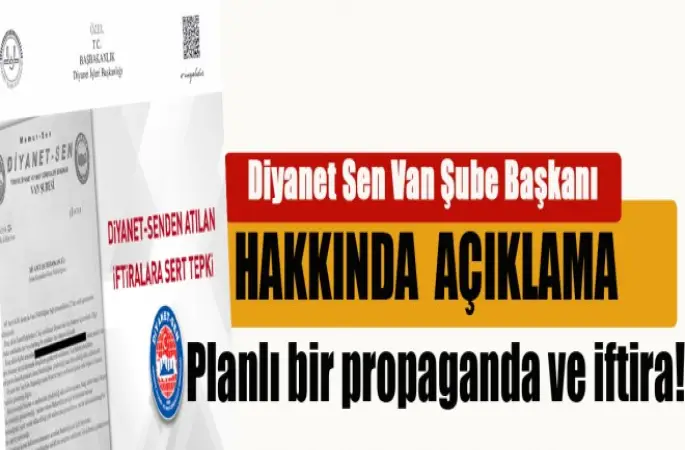 Diyanet Senden Sert tepki, Planlı bir propaganda ve iftira!