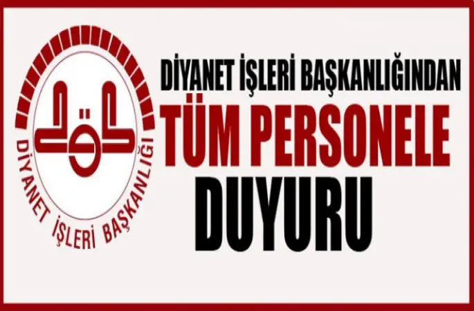 Diyanet'ten Personel Duyuru