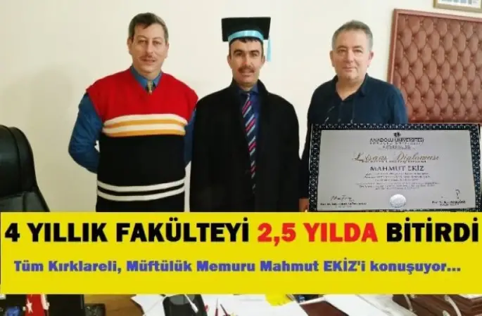 Kırklareli Müftülük Memuru Mahmut EKİZ Başarısını Konuşuyor