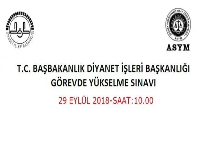 Diyanet, görevde yükselme (Şeflik,Vaiz, Şube Müd,Murakıplık ,Din Hizmetleri Uzmanlığı) sınav soru ve cevapları