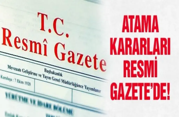 3 Kasım 2017 tarihli Atama kararları Resmî Gazete'de