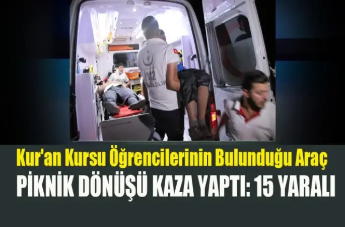 Kuran Kursu öğrencileri Trafik Kazası geçirdi,15 yaralı