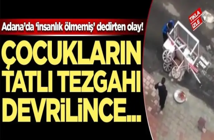 Adana'da duygulandıran görüntüler! Tatlıları yola dökülen çocuklara para verip, teselli ettiler -