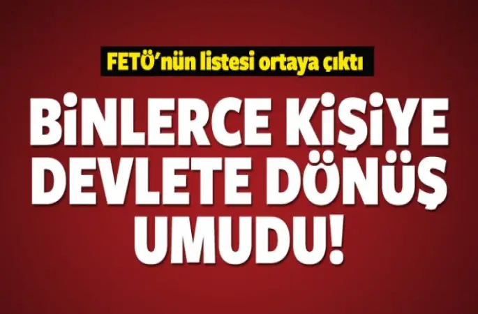 Binlerce kişiye dönüş umudu