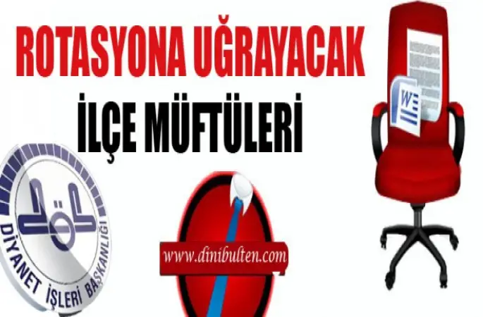Rotasyona Uğrayacak İlçe Müftüleri