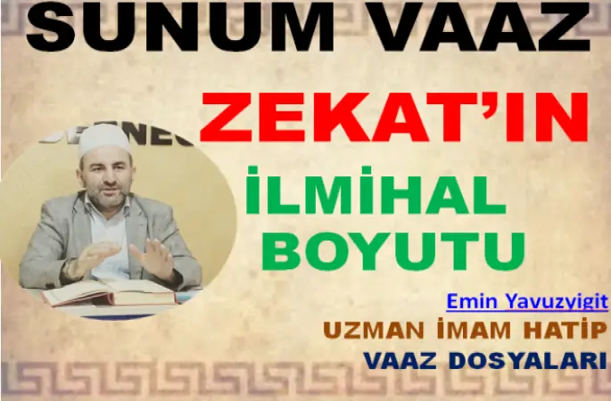 Vaaz,Zekat’ın İlmihal Boyutu