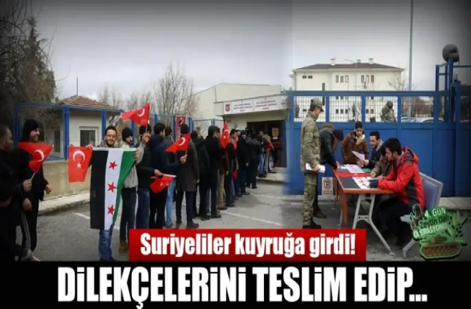Suriyeliler askerlik şubelerinin önünde toplandı