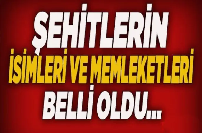 Sur Şehitlerin İsimleri ve Memleketleri Belli Oldu