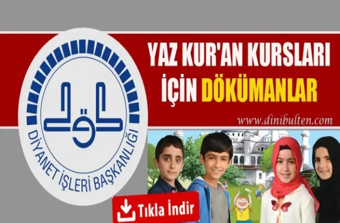 2019 Yaz Kur'an Kursları Materyalleri (Dökümanlar)