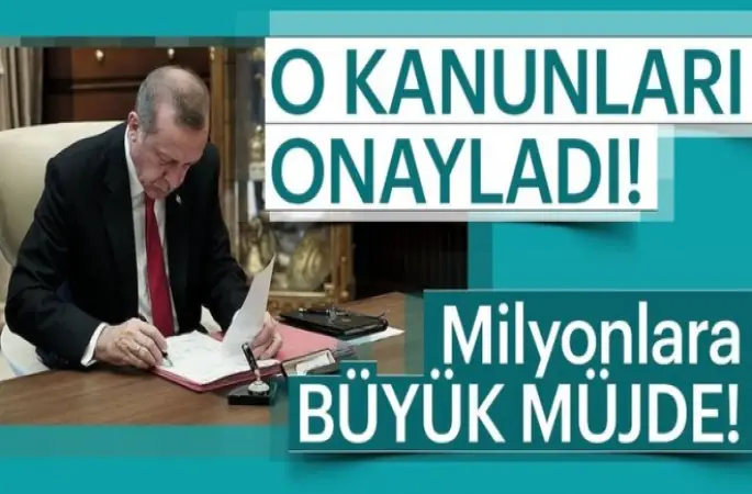Cumhurbaşkanı Erdoğan 3 kanunu onayladı