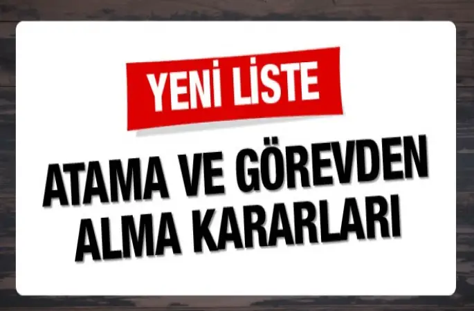 Görevden alma ve yeni atama listesi 20.09.2016 Resmi Gazete