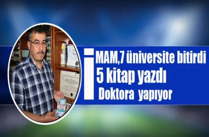 İmam 7 üniversite bitirdi, 5 kitap yazdı