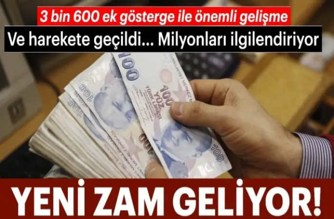 3 bin 600 ek gösterge ile önemli gelişme! 3 milyon memurun önü açılıyor!