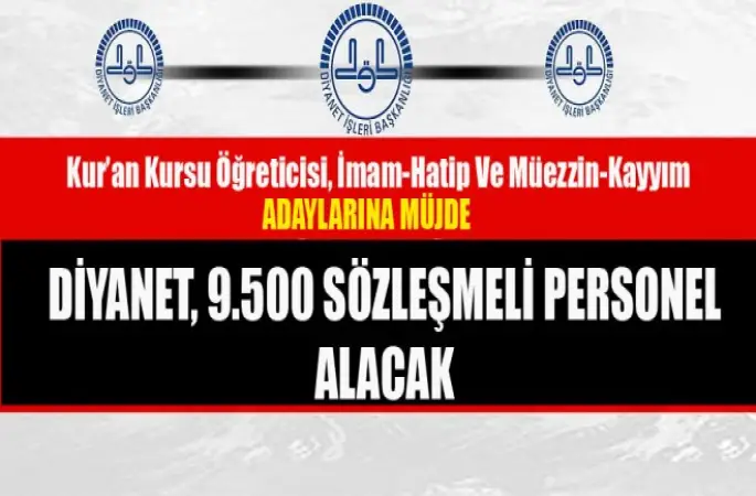 Diyanet 9.500 Sözleşmeli Personel Alacak