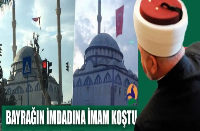 İmamın Türk Bayrağı'na Saygısı