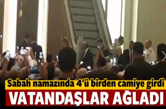 Kuvvet komutanları üniformalarıyla, Millet Camii'nde sabah namazı kıldı