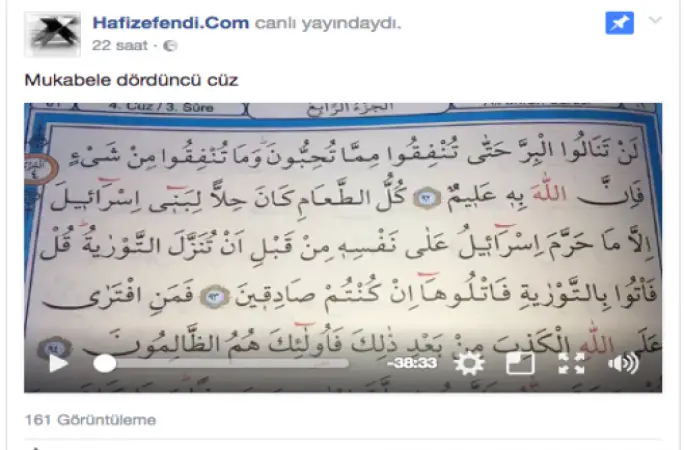 Fransalı Türk hafız, her gün Facebook’dan canlı mukabele okuyor!