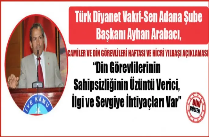 Başkan Arabacı’dan, Camiler ve Din Görevlileri Haftası ve Hicri Yılbaşı Açıklaması
