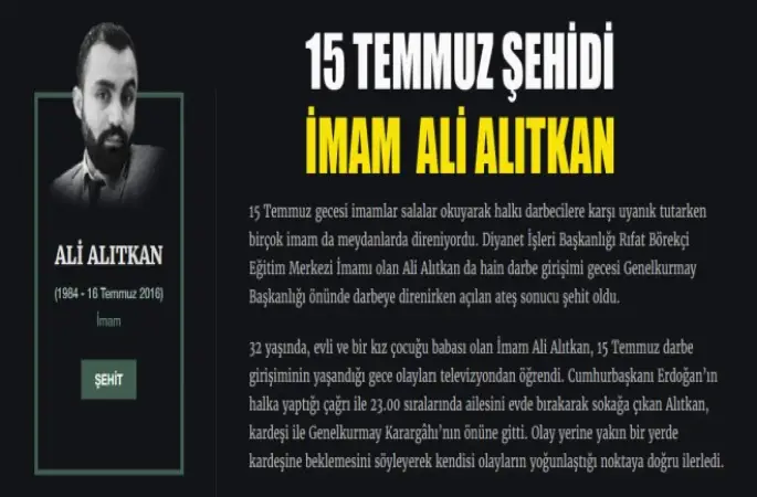 15 Temmuz Şehidi İmam  Ali Alıtkan
