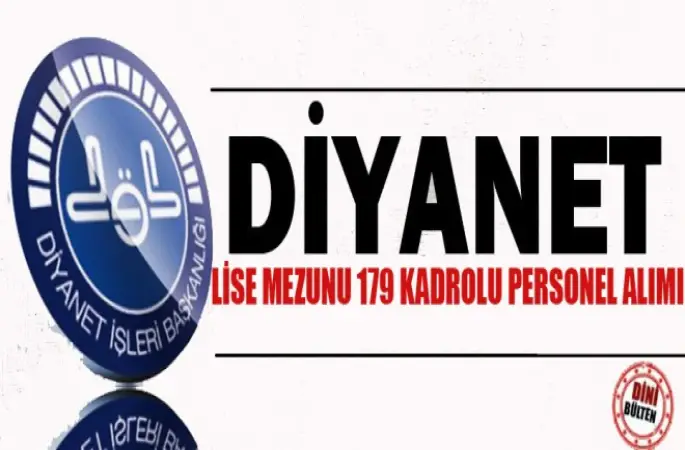 Diyanet'ten,179 adet personel alımı