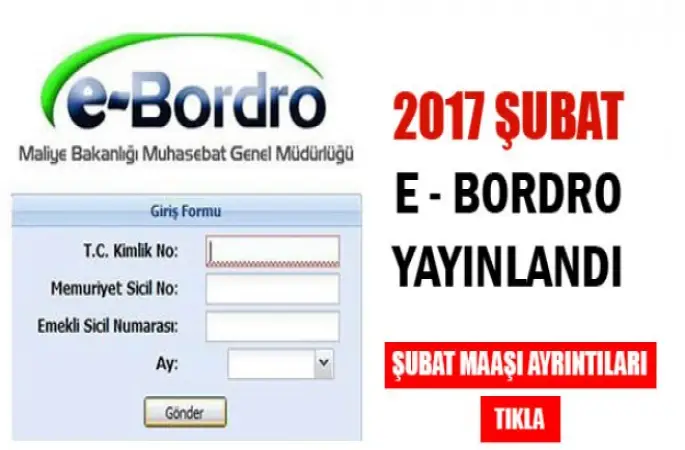 2017 şubat maaş bordrosu yayınlandı