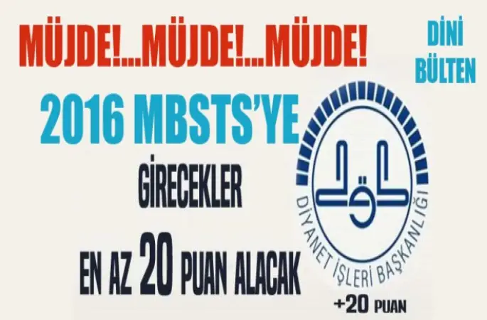 2016 Mbsts ye gireceklere Müjde!